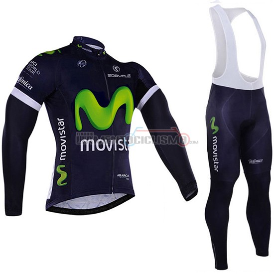 Abbigliamento Ciclismo Movistar ML 2017 bianco e blu